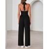 ZESICA Women’s Summer 2026 Sleeveless Halter Neck Jumpsuits One Piece Wide Leg Jumper Rompers Beach Vacation Outfits(Black)