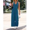 ZESICA Women’s Summer 2026 Sleeveless Halter Neck Jumpsuits One Piece Wide Leg Jumper Rompers Beach Vacation Outfits(Blue)