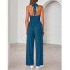 ZESICA Women’s Summer 2026 Sleeveless Halter Neck Jumpsuits One Piece Wide Leg Jumper Rompers Beach Vacation Outfits(Blue)