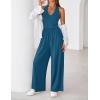 ZESICA Women’s Summer 2026 Sleeveless Halter Neck Jumpsuits One Piece Wide Leg Jumper Rompers Beach Vacation Outfits(Blue)