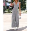 ZESICA Women’s Summer 2026 Sleeveless Halter Neck Jumpsuits One Piece Wide Leg Jumper Rompers Beach Vacation Outfits(Gray)