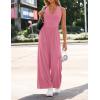 ZESICA Women’s Summer 2026 Sleeveless Halter Neck Jumpsuits One Piece Wide Leg Jumper Rompers Beach Vacation Outfits(Pink)