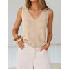 ZESICA Women’s Summer Crochet V Neck Tank Tops 2026 Sleeveless Knit Sweater Vest Going Out Beach Vacation Clothes(Apricot)