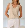 ZESICA Women’s Summer Crochet V Neck Tank Tops 2026 Sleeveless Knit Sweater Vest Going Out Beach Vacation Clothes(Apricot)