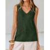 ZESICA Women’s Summer Crochet V Neck Tank Tops 2026 Sleeveless Knit Sweater Vest Going Out Beach Vacation Clothes(Armygreen)