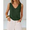 ZESICA Women’s Summer Crochet V Neck Tank Tops 2026 Sleeveless Knit Sweater Vest Going Out Beach Vacation Clothes(Armygreen)