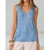 ZESICA Women’s Summer Crochet V Neck Tank Tops 2026 Sleeveless Knit Sweater Vest Going Out Beach Vacation Clothes(Blue)