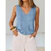 ZESICA Women’s Summer Crochet V Neck Tank Tops 2026 Sleeveless Knit Sweater Vest Going Out Beach Vacation Clothes(Blue)
