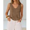 ZESICA Women’s Summer Crochet V Neck Tank Tops 2026 Sleeveless Knit Sweater Vest Going Out Beach Vacation Clothes(Khaki)