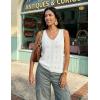 ZESICA Women’s Summer Crochet V Neck Tank Tops 2026 Sleeveless Knit Sweater Vest Going Out Beach Vacation Clothes(White)