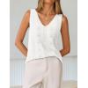 ZESICA Women’s Summer Crochet V Neck Tank Tops 2026 Sleeveless Knit Sweater Vest Going Out Beach Vacation Clothes(White)