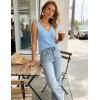 ZESICA Womens Summer Sleeveless Knit Vest Tops 2026 Casual V Neck Wool Blend Sweaters Going Out Tank Top Trendy Outfits(Blue)