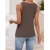 ZESICA Womens Summer Sleeveless Knit Vest Tops 2026 Casual V Neck Wool Blend Sweaters Going Out Tank Top Trendy Outfits(Mocha)