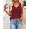 ZESICA Womens Summer Sleeveless Knit Vest Tops 2026 Casual V Neck Wool Blend Sweaters Going Out Tank Top Trendy Outfits(Wine)