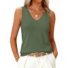ZESICA Womens Summer Sleeveless Knit Vest Tops 2026 Casual V Neck Wool Blend Sweaters Going Out Tank Top Trendy Outfits(Green)