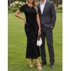 ZESICA Women’s Summer Floral Bodycon Long Dress 2026 Ruched Mesh Formal Cocktail Party Wedding Guest Maxi Dresses(Black)