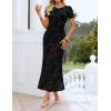 ZESICA Women’s Summer Floral Bodycon Long Dress 2026 Ruched Mesh Formal Cocktail Party Wedding Guest Maxi Dresses(Black)