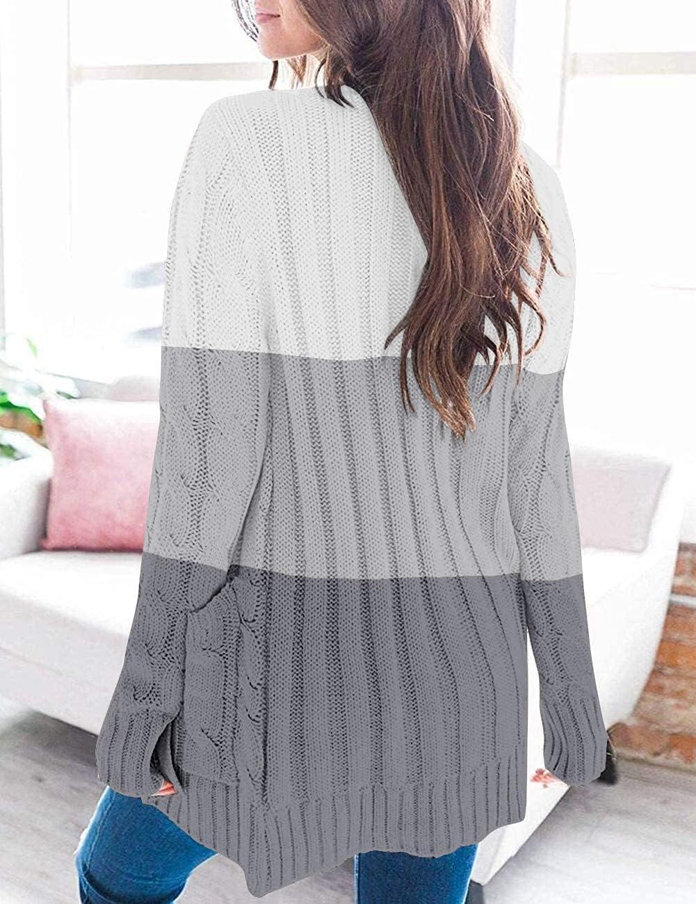 imageZESICA Womens Cardigan Sweaters 2026 Spring Button Down Open Front Cable Knit Casual Trendy Clothing OuterwearMiddlegrey