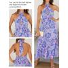 ZESICA Women’s 2026 Summer Crossover Halter Neck Sleeveless Plaid Cut Out Backless Flowy A Line Maxi Dress(Bluishviolet)