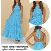 ZESICA Women’s 2026 Summer Crossover Halter Neck Sleeveless Plaid Cut Out Backless Flowy A Line Maxi Dress(Brightblue)