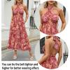ZESICA Women’s 2026 Summer Crossover Halter Neck Sleeveless Plaid Cut Out Backless Flowy A Line Maxi Dress(Burntbrick)