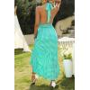 ZESICA Women’s 2026 Summer Crossover Halter Neck Sleeveless Plaid Cut Out Backless Flowy A Line Maxi Dress(Green)