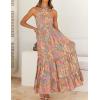 ZESICA Women’s 2026 Summer Crossover Halter Neck Sleeveless Plaid Cut Out Backless Flowy A Line Maxi Dress(Greygreen)