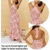 ZESICA Women’s 2026 Summer Crossover Halter Neck Sleeveless Plaid Cut Out Backless Flowy A Line Maxi Dress(Lightbrown)