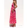 ZESICA Women’s 2026 Summer Crossover Halter Neck Sleeveless Plaid Cut Out Backless Flowy A Line Maxi Dress(Magenta)