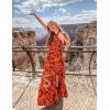ZESICA Women’s 2026 Summer Crossover Halter Neck Sleeveless Plaid Cut Out Backless Flowy A Line Maxi Dress(Orangerust)