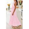 ZESICA Women’s 2026 Summer Crossover Halter Neck Sleeveless Plaid Cut Out Backless Flowy A Line Maxi Dress(Pink)
