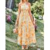 ZESICA Women’s 2026 Summer Crossover Halter Neck Sleeveless Plaid Cut Out Backless Flowy A Line Maxi Dress(Sunsetyellow)