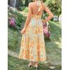 ZESICA Women’s 2026 Summer Crossover Halter Neck Sleeveless Plaid Cut Out Backless Flowy A Line Maxi Dress(Sunsetyellow)