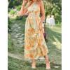 ZESICA Women’s 2026 Summer Crossover Halter Neck Sleeveless Plaid Cut Out Backless Flowy A Line Maxi Dress(Sunsetyellow)