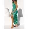 ZESICA Women’s 2026 Summer Crossover Halter Neck Sleeveless Plaid Cut Out Backless Flowy A Line Maxi Dress(Viridis)