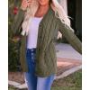 ZESICA Women’s Cardigan Sweaters 2026 Spring Button Down Open Front Cable Knit Casual Trendy Clothing Outerwear(Armygreen)