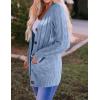 ZESICA Women’s Cardigan Sweaters 2026 Spring Button Down Open Front Cable Knit Casual Trendy Clothing Outerwear(Blue)