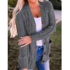 ZESICA Women’s Cardigan Sweaters 2026 Spring Button Down Open Front Cable Knit Casual Trendy Clothing Outerwear(Charcoal)