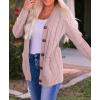 ZESICA Women’s Cardigan Sweaters 2026 Spring Button Down Open Front Cable Knit Casual Trendy Clothing Outerwear(Dustypink)