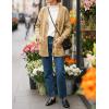 ZESICA Women’s Cardigan Sweaters 2026 Spring Button Down Open Front Cable Knit Casual Trendy Clothing Outerwear(Khaki)