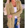 ZESICA Women’s Cardigan Sweaters 2026 Spring Button Down Open Front Cable Knit Casual Trendy Clothing Outerwear(Khaki)
