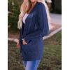 ZESICA Women’s Cardigan Sweaters 2026 Spring Button Down Open Front Cable Knit Casual Trendy Clothing Outerwear(Navy)