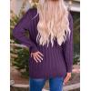 ZESICA Women’s Cardigan Sweaters 2026 Spring Button Down Open Front Cable Knit Casual Trendy Clothing Outerwear(Plum)