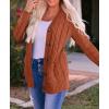 ZESICA Women’s Cardigan Sweaters 2026 Spring Button Down Open Front Cable Knit Casual Trendy Clothing Outerwear(Rust)