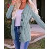 ZESICA Women’s Cardigan Sweaters 2026 Spring Button Down Open Front Cable Knit Casual Trendy Clothing Outerwear(Sage)