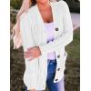 ZESICA Women’s Cardigan Sweaters 2026 Spring Button Down Open Front Cable Knit Casual Trendy Clothing Outerwear(White)