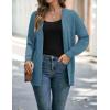 ZESICA Women’s Spring Winter Long Sleeves Open Front Leopard Print Knitted Sweater Cardigan Coat Outwear(Dustyblue)