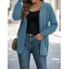ZESICA Women’s Spring Winter Long Sleeves Open Front Leopard Print Knitted Sweater Cardigan Coat Outwear(Dustyblue)