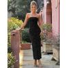 ZESICA Womens 2026 Summer Floral Strapless Maxi Dress Bodycon Side Slit Mesh Formal Cocktail Party Wedding Guest Long Dresses(Black)