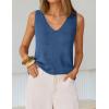 ZESICA Women’s Summer Crochet V Neck Tank Tops 2026 Sleeveless Knit Sweater Vest Going Out Beach Vacation Clothes(Dustyblue)